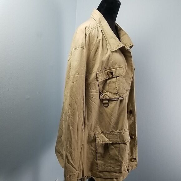 New Look Utility Cargo Jacket 3X Button Front Lightweight Cotton Layering - Picture 5 of 11